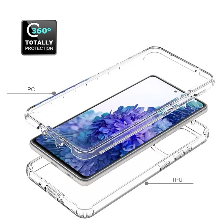 Étui de protection pour téléphone portable 2-en-1 en PC+TPU avec design dégradé de couleurs pour Samsung Galaxy S20 FE/S20 Fan Edition/S20 FE 5G/S20 Fan Edition 5G/S20 Lite/S20 FE 2022 - Transparent
