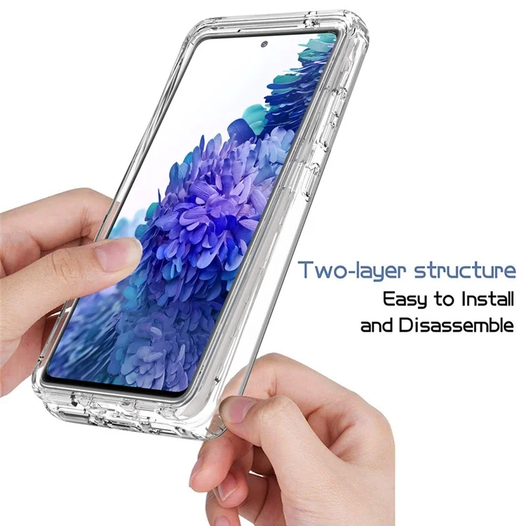 Étui de protection pour téléphone portable 2-en-1 en PC+TPU avec design dégradé de couleurs pour Samsung Galaxy S20 FE/S20 Fan Edition/S20 FE 5G/S20 Fan Edition 5G/S20 Lite/S20 FE 2022 - Transparent