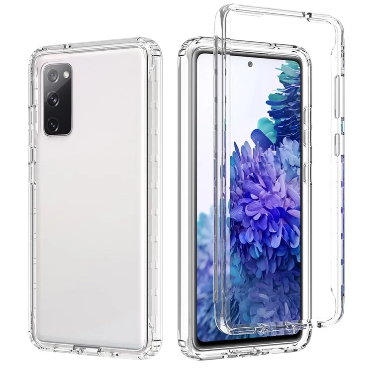 Étui de protection pour téléphone portable 2-en-1 en PC+TPU avec design dégradé de couleurs pour Samsung Galaxy S20 FE/S20 Fan Edition/S20 FE 5G/S20 Fan Edition 5G/S20 Lite/S20 FE 2022 - Transparent