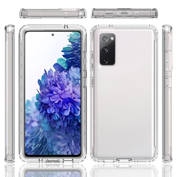Étui de protection pour téléphone portable 2-en-1 en PC+TPU avec design dégradé de couleurs pour Samsung Galaxy S20 FE/S20 Fan Edition/S20 FE 5G/S20 Fan Edition 5G/S20 Lite/S20 FE 2022 - Transparent