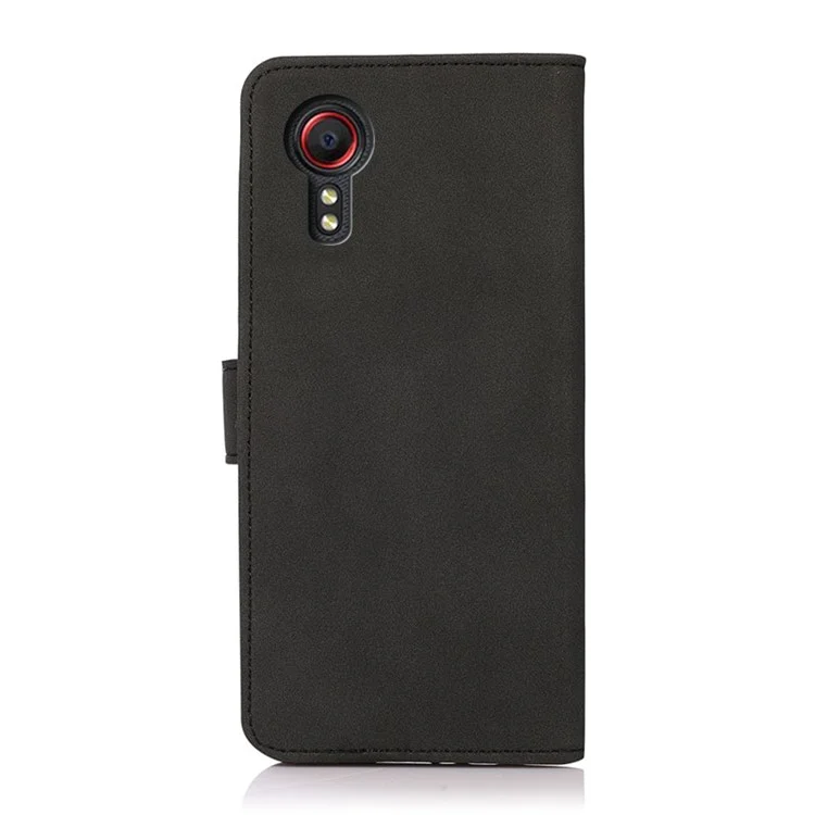KHAZNEH Estuche de teléfono de calidad Soporte Billetera Funda de cuero Estuche de teléfono para Samsung Galaxy Xcover 5 - Negro