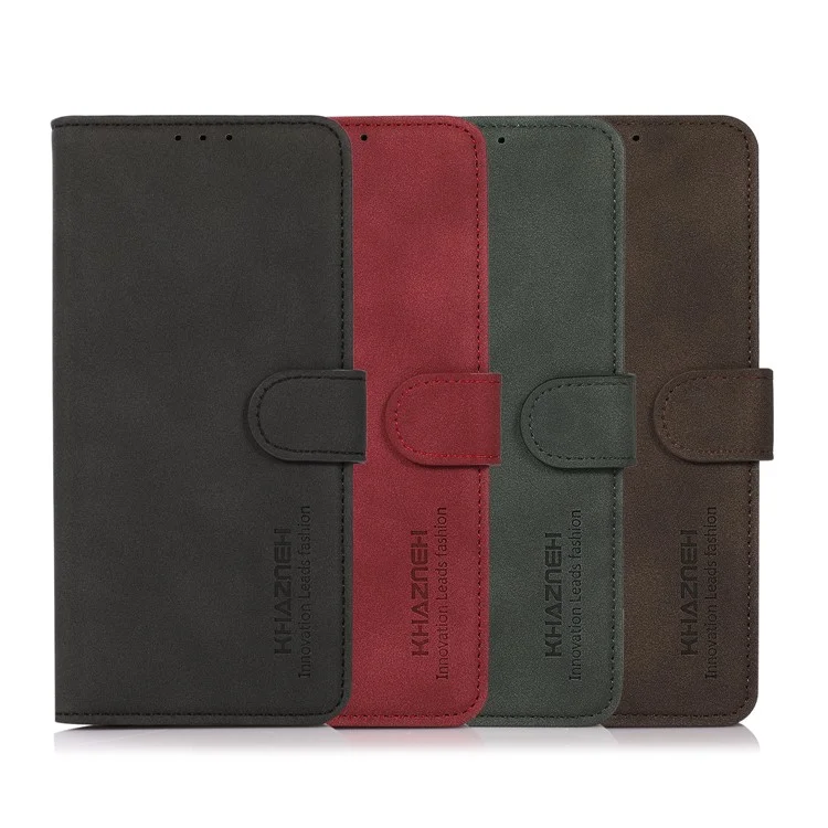 KHAZNEH Estuche de teléfono de calidad Soporte Billetera Funda de cuero Estuche de teléfono para Samsung Galaxy Xcover 5 - Negro