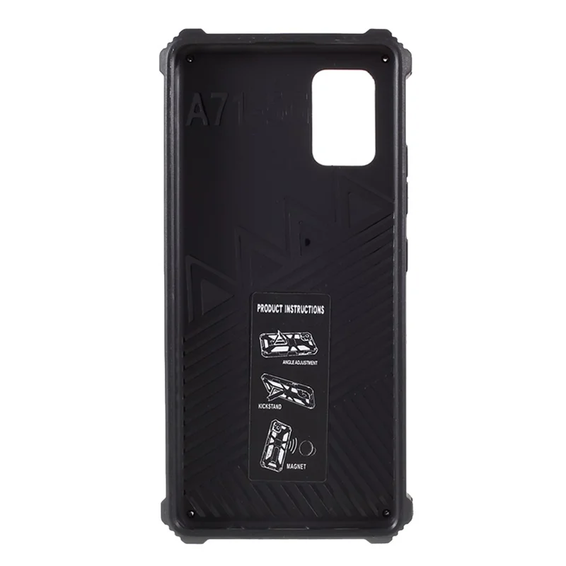 Well-Protected Camouflage Design Detachable 2 in 1 Phone Protective Shell with Magnet Sheet for Samsung Galaxy A71 5G SM-A716 - Dark Blue