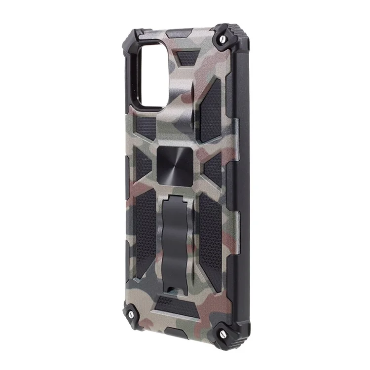 Well-Protected Camouflage Design Detachable 2 in 1 Phone Protective Shell with Magnet Sheet for Samsung Galaxy A71 5G SM-A716 - Army Green