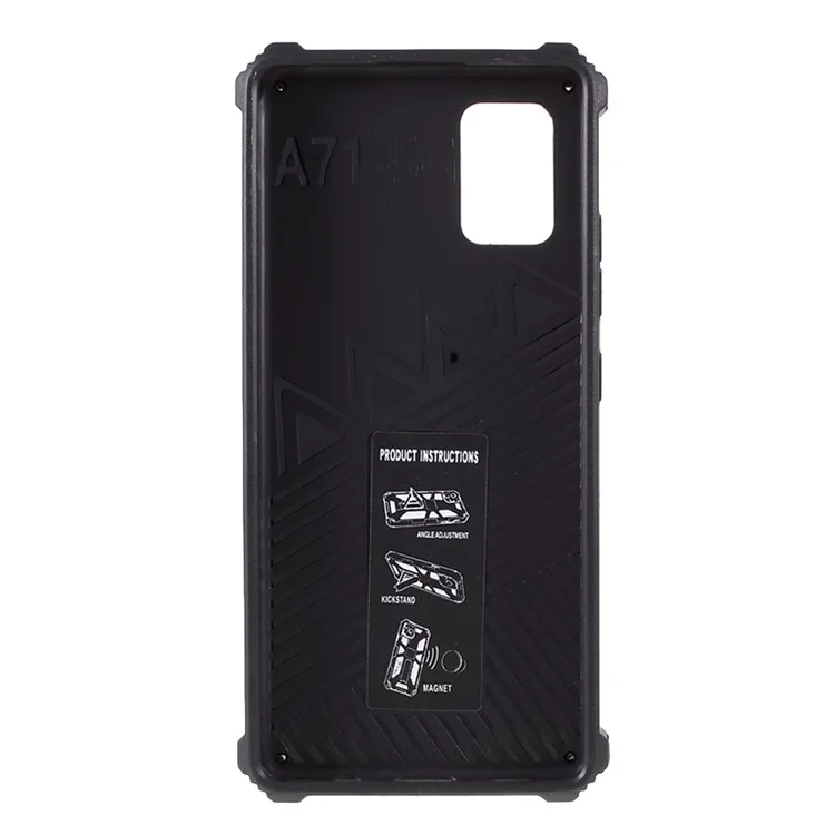 Design Mimetico Ben Protetto Staccabile 2 In 1 Shell Protettivo Del Telefono Con Foglio Di Magneti Per Samsung Galaxy A71 5G SM-A716 - Army Green