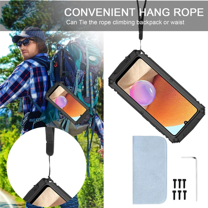 Shockproof Kickstand TPU+Metal Dustproof Protector Cover Kickstand Shell for Samsung Galaxy A32 5G/M32 5G - Black