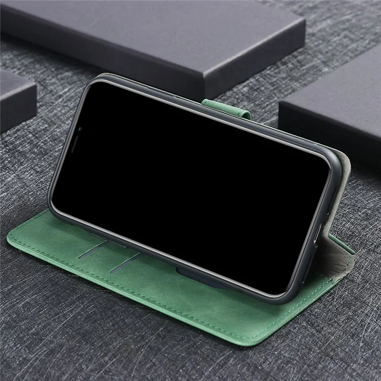 Couverture de Téléphone de Protection en Cuir Pu-touch Pupport Support Portefeuille Pour Samsung Galaxy S21 fe - Vert