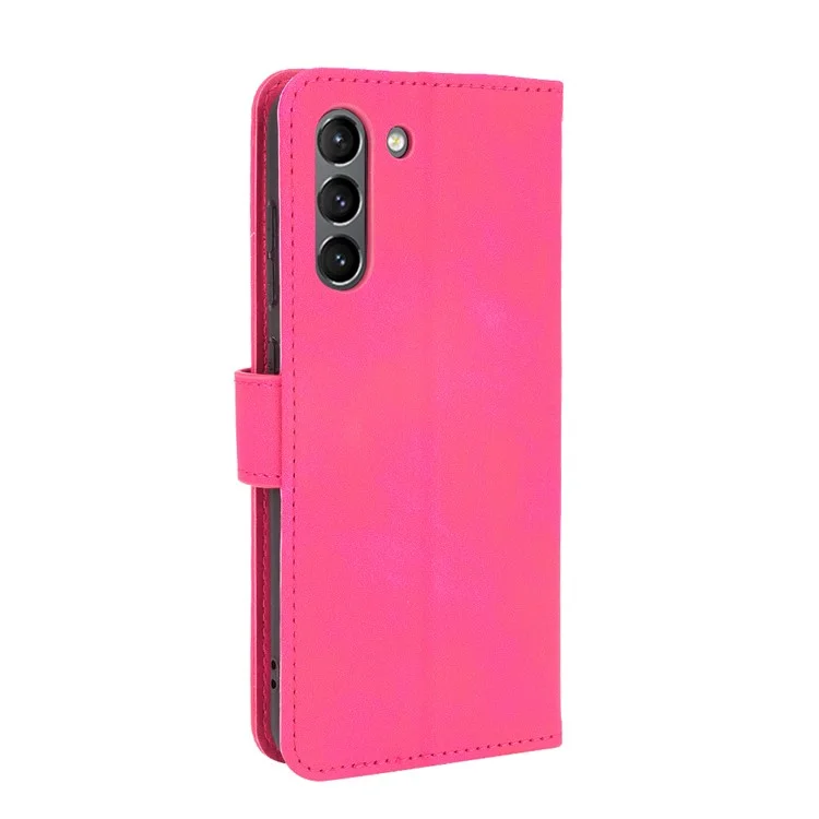 Pele-toque PU Couro Protetor Telefone Capa Suporte Stand Carteira para Samsung Galaxy S21 FE - Rosa