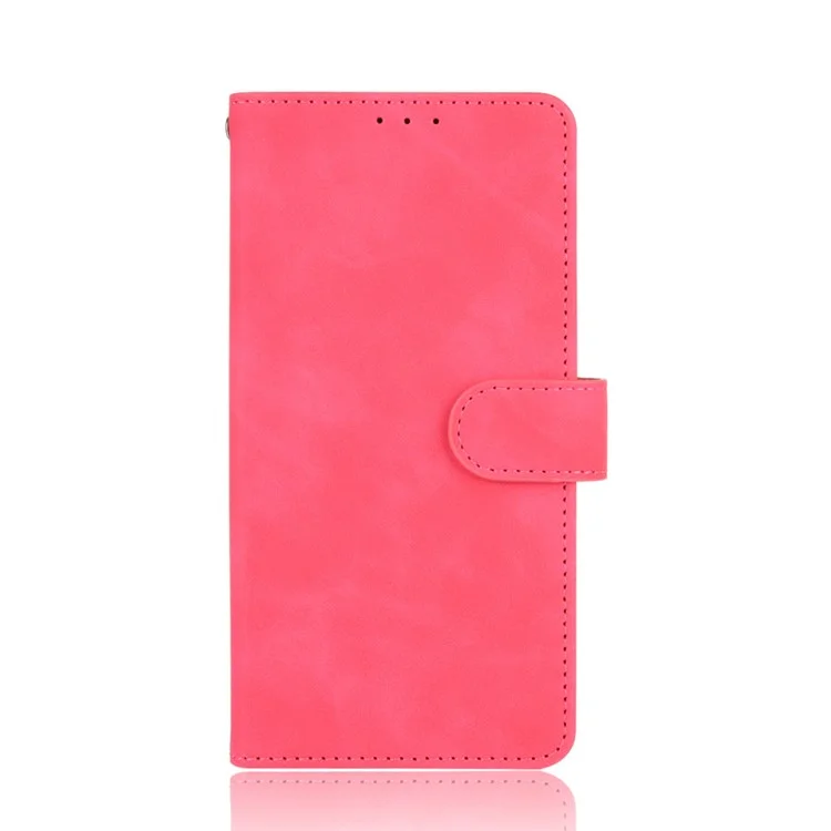 Pele-toque PU Couro Protetor Telefone Capa Suporte Stand Carteira para Samsung Galaxy S21 FE - Rosa
