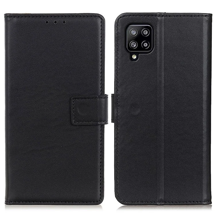 Magnetic Clasp Wallet Stand Shockproof Leather Phone Shell Case for Samsung Galaxy A22 4G (EU Version) - Black