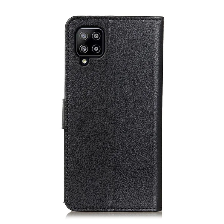 Étui portefeuille en cuir texturé Folio Flip pour Samsung Galaxy A22 4G (version UE) - Noir