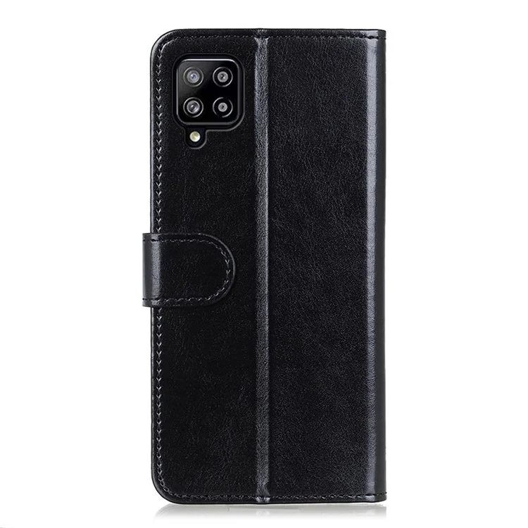 Étui de téléphone portefeuille à texture de cuir "Crazy Horse" avec protection intégrale pour Samsung Galaxy A22 4G (Version UE) - Noir