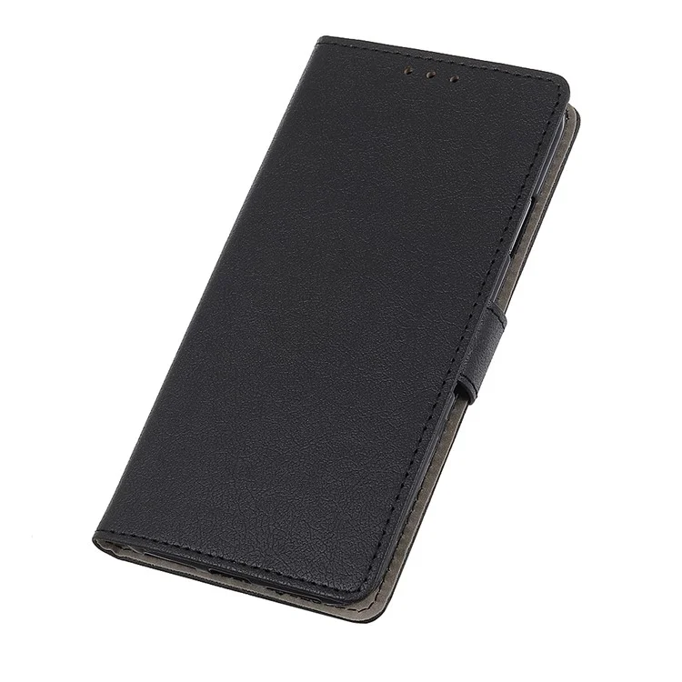 PU Leather Flip Folio Case for Samsung Galaxy A22 5G (EU Version), Wallet Stand Shockproof TPU Inner Shell Phone Cover - Black