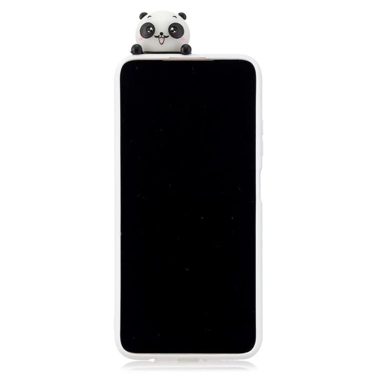 3D Cute Doll Pattern Printing Shockproof Soft TPU Phone Cover Case for Samsung Galaxy A12 - Panda and Heart