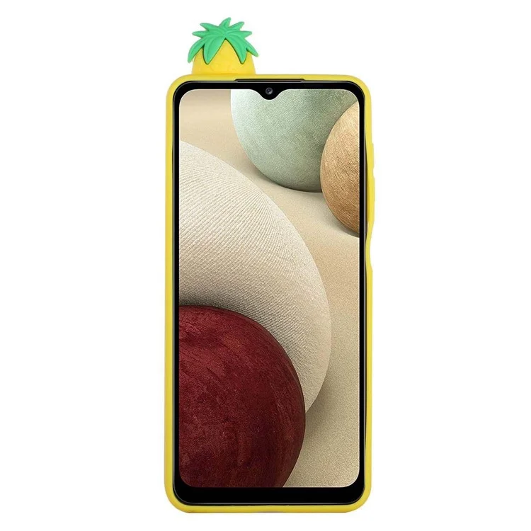 3D Pattern TPU Back Phone Cover for Samsung Galaxy A12 - Pineapple