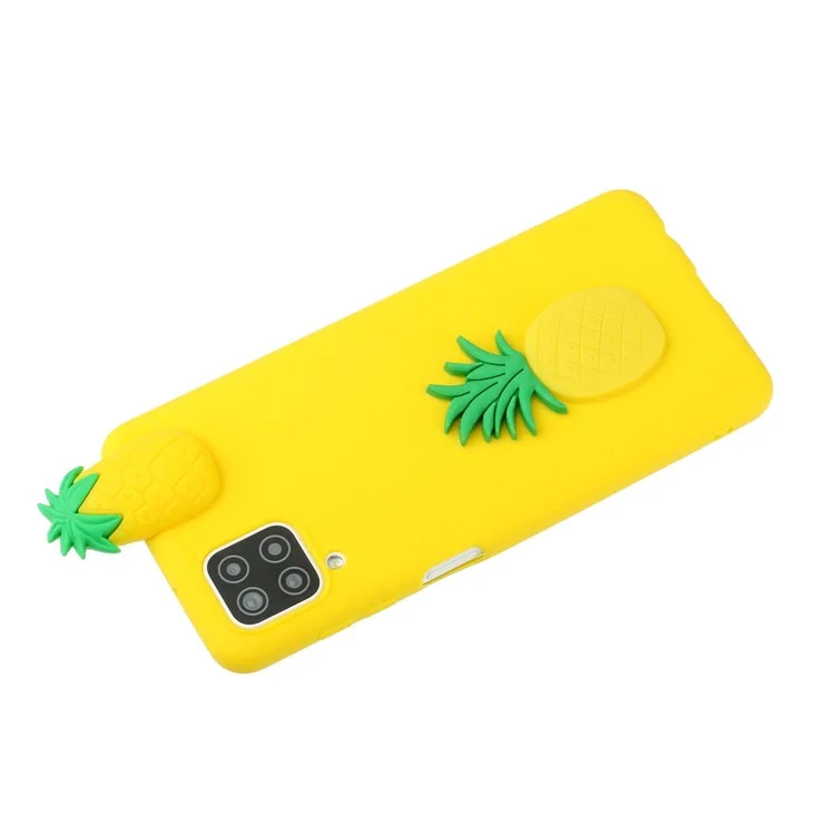 3D Pattern TPU Back Phone Cover for Samsung Galaxy A12 - Pineapple