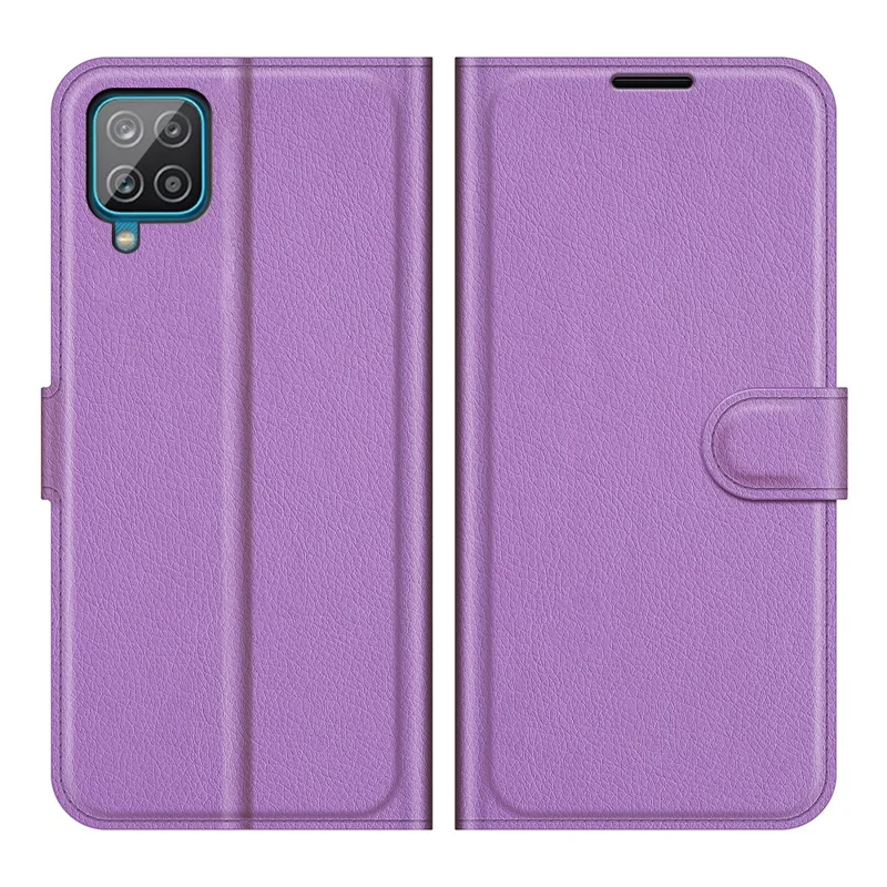 Wallet Design Litchi Texture Leather Phone Case with Stand for Samsung Galaxy A22 4G (EU Version) - Purple