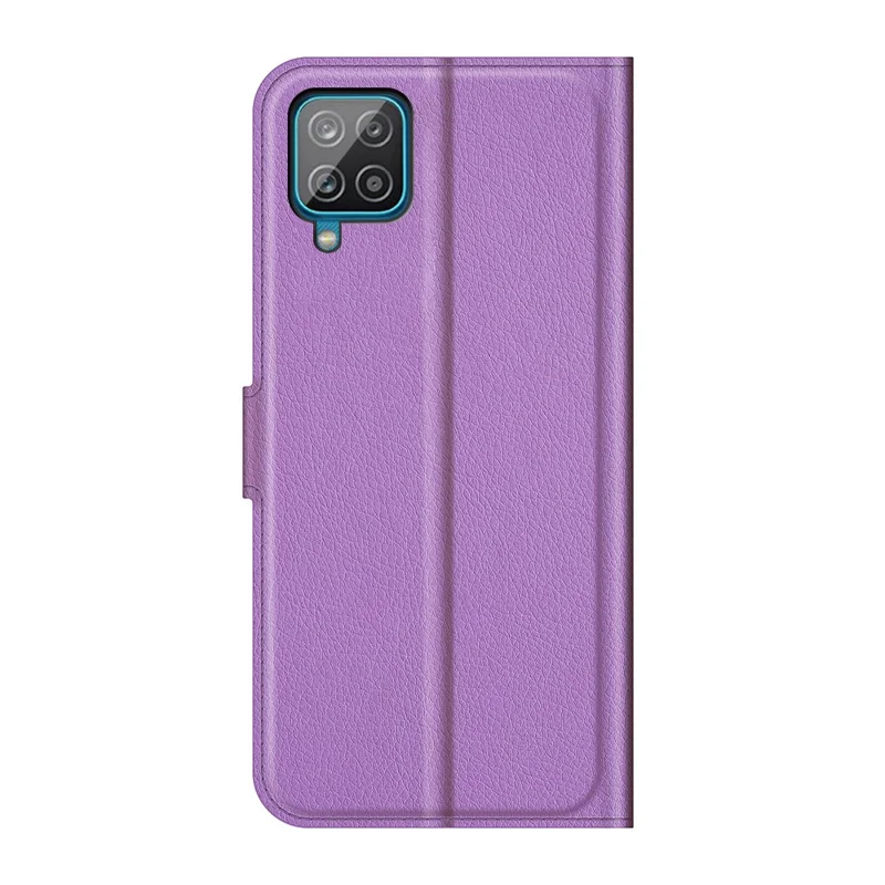 Wallet Design Litchi Texture Leather Phone Case with Stand for Samsung Galaxy A22 4G (EU Version) - Purple