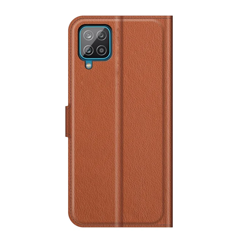 Portafoglio Design in Pelle Texture Litchi per Samsung Galaxy A22 4G (Versione UE) - Marrone