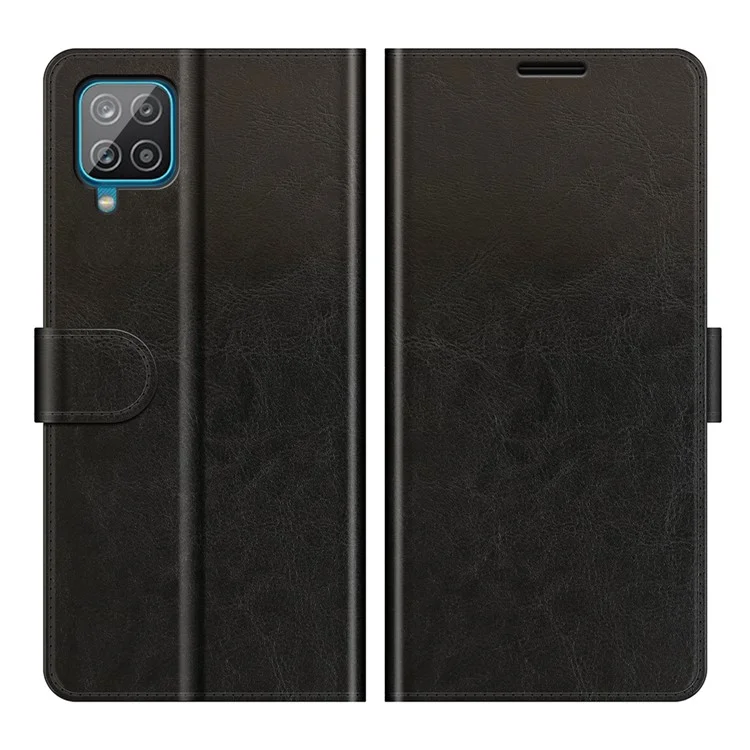 Wallet Case Design Retro Style Crazy Horse Textur Leder Für Samsung Galaxy A22 4G (EU -version) - Schwarz