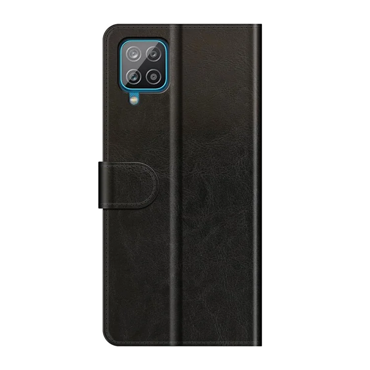 Wallet Case Design Retro Style Crazy Horse Textur Leder Für Samsung Galaxy A22 4G (EU -version) - Schwarz