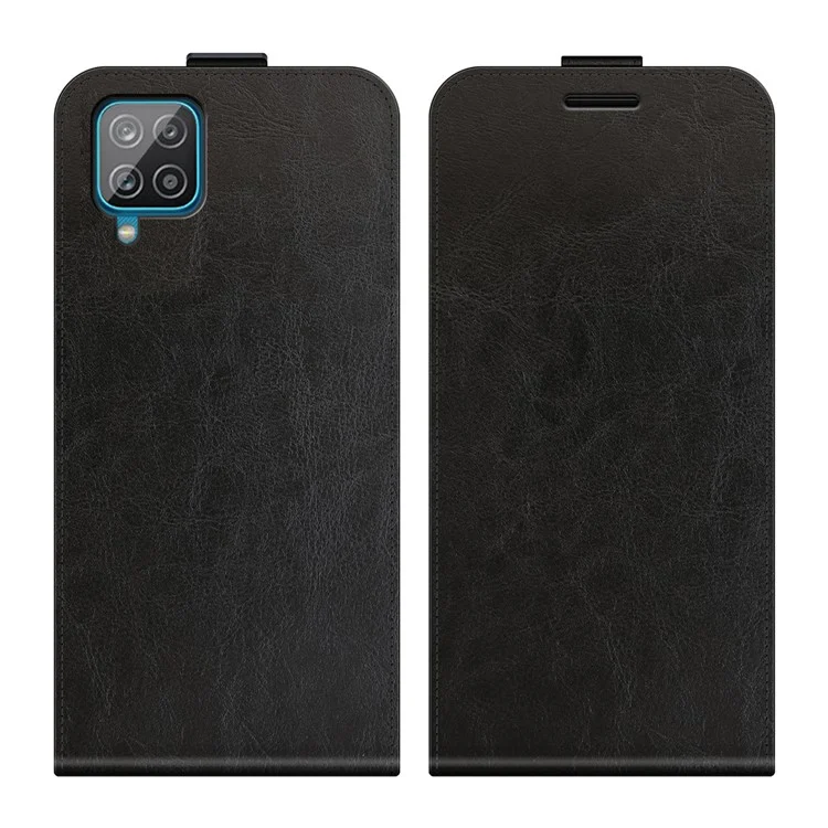 Vertical Flip Crazy Horse Texture Custode in Pelle Con Supporto Per Carta Per Samsung Galaxy A22 4G (versione Ue) - Nero