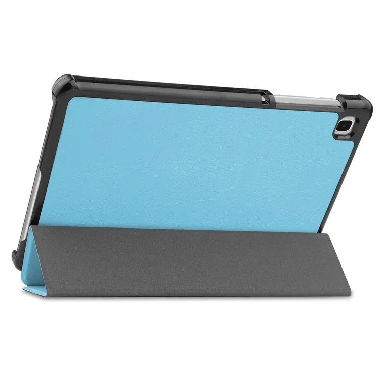 PU Leather Auto Wake/Sleep Stable Tri-fold Stand Stand Case Cover Shell for Samsung Galaxy Tab A7 Lite/T220/T225 - Sky Blue