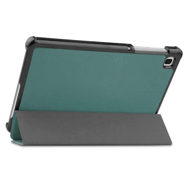 PU Leder Auto Wake/Sleep Stall Tri-fold Stand Hülle Deckhülle Für Samsung Galaxy Tab A7 Lite/T220/T225 - Grün