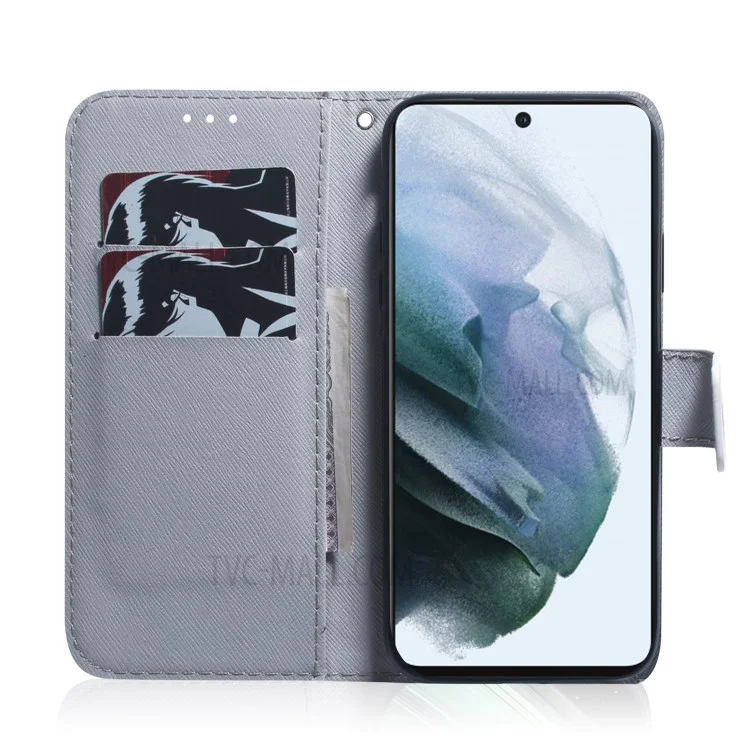 Pattern Printing Wallet Leather Case for Samsung Galaxy S21 FE/S21 Fan Edition - Flower Branches