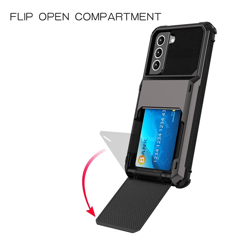 Folio Flip TPU+PC Hybrid Handyhülle für Samsung Galaxy S21 FE - Blau