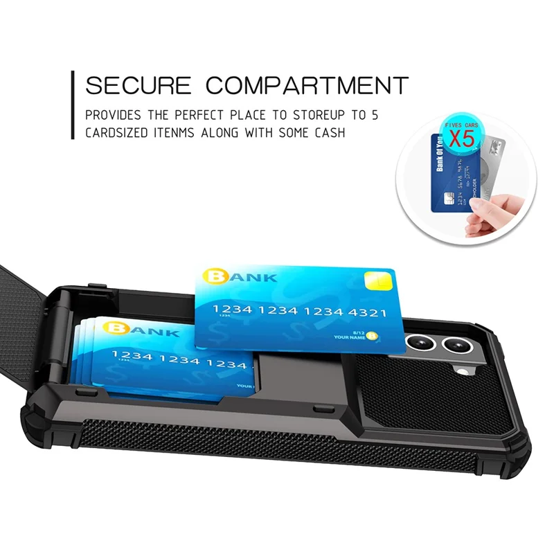 Folio Flip TPU+PC Hybrid Handyhülle für Samsung Galaxy S21 FE - Blau