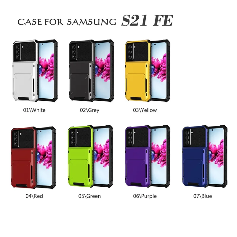 Folio Flip TPU+PC Hybrid Handyhülle für Samsung Galaxy S21 FE - Blau