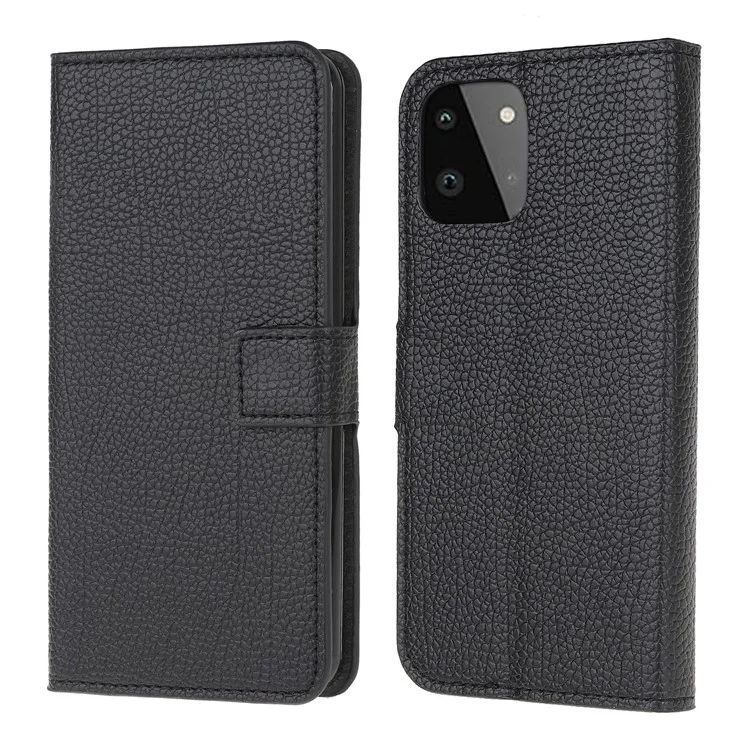 Folio Flip Wallet Design Litchi Texture Leather Protective Case per Samsung Galaxy A22 5G (Versione EU)