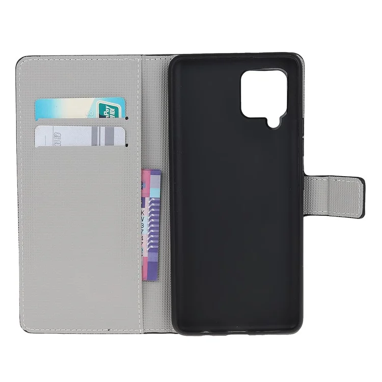 Patrón De Impresión De Protección Completa Wallet Design Soporte De Cuero Funda Protectora Con Soporte Para Samsung Galaxy A22 4G (versión De La UE) - Mariposa Colorida