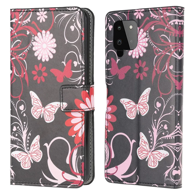 Pattern Printing Full Protection Wallet Design Leather Stand Protective Case with Stand for Samsung Galaxy A22 4G (EU Version) - Butterfly