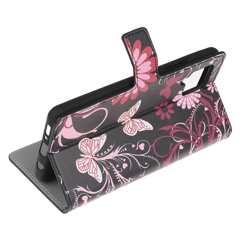 Pattern Printing Full Protection Wallet Design Leather Stand Protective Case with Stand for Samsung Galaxy A22 4G (EU Version) - Butterfly