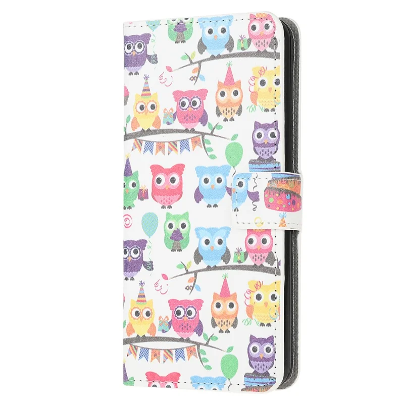 Pattern Printing Full Protection Wallet Design Leather Stand Protective Case with Stand for Samsung Galaxy A22 4G (EU Version) - Owls Sticker