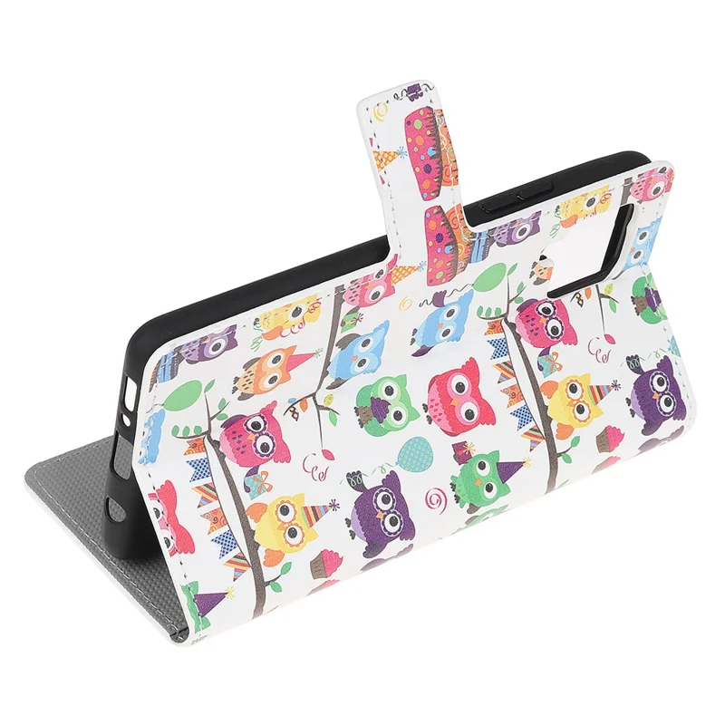 Pattern Printing Full Protection Wallet Design Leather Stand Protective Case with Stand for Samsung Galaxy A22 4G (EU Version) - Owls Sticker