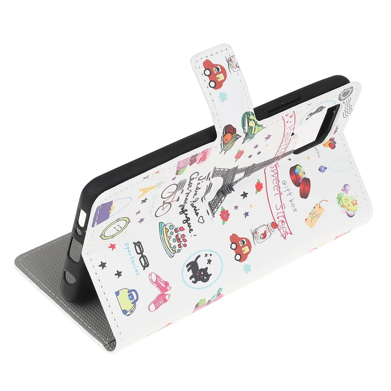 Pattern Printing Full Protection Wallet Design Leather Stand Protective Case with Stand for Samsung Galaxy A22 4G (EU Version) - Iron Tower