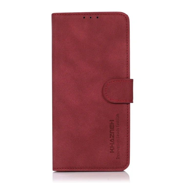 Lint Texture Leather Wallet Case for Samsung Galaxy A22 5G (EU Version) - Red