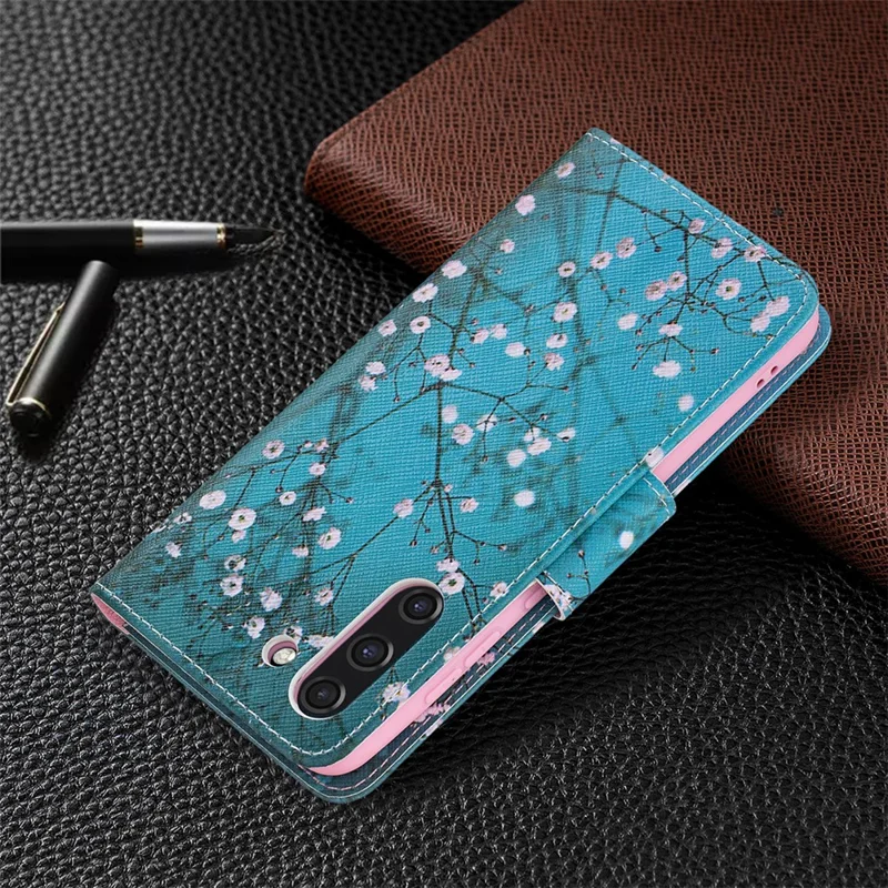 Full Protection Hot Style Magnetic Leather Wallet Case with Pattern Printing for Samsung Galaxy S21 FE 5G - Wintersweet