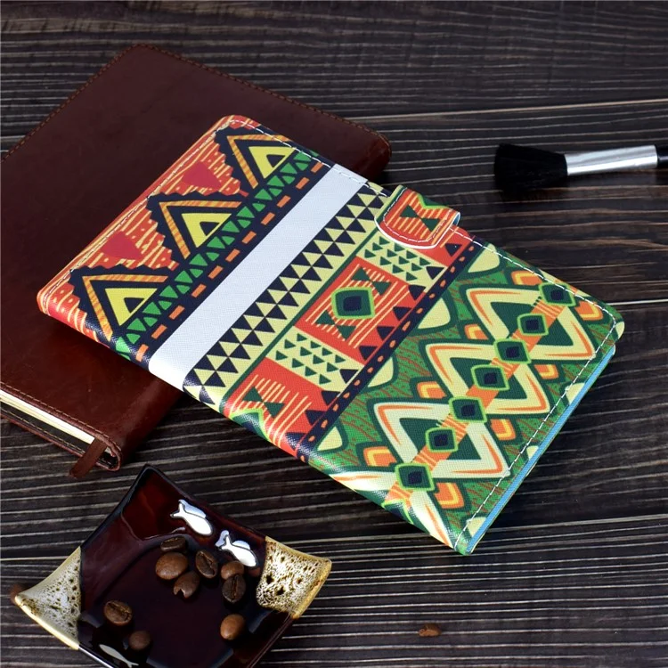 Musterdruckdesign Leder Full Protection Tablet Hülle Für Samsung Galaxy Tab A7 Lite T220 / T225 - Farbenfrohe Geometrische Figur