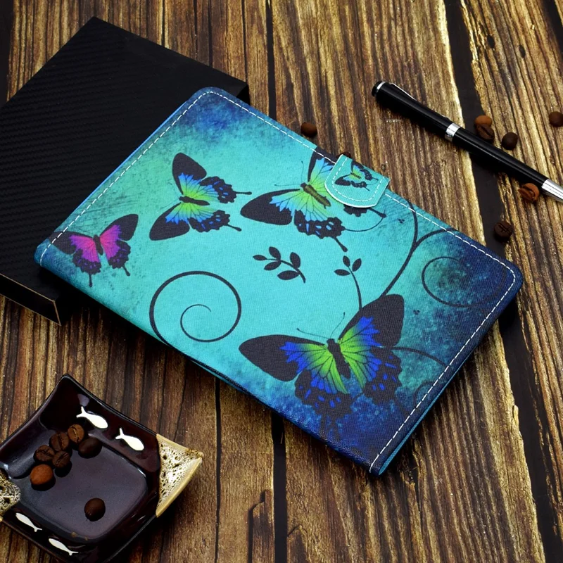 Pattern Printing Design Leather Full Protection Tablet Case for Samsung Galaxy Tab A7 Lite T220 / T225 - Big Butterfly