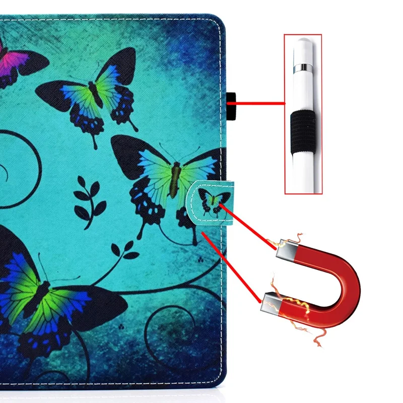 Pattern Printing Design Leather Full Protection Tablet Case for Samsung Galaxy Tab A7 Lite T220 / T225 - Big Butterfly
