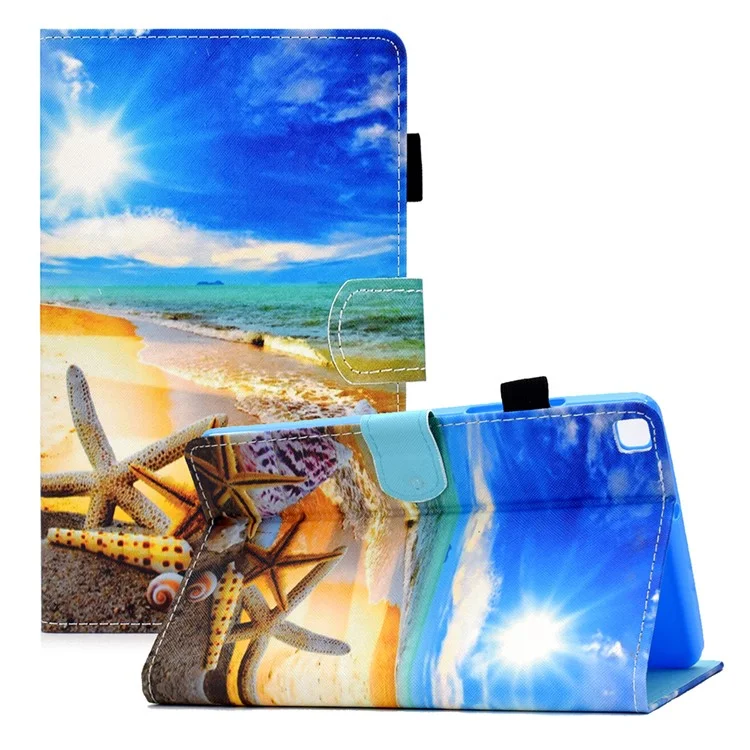 Custodia per Tablet in Pelle per Samsung Galaxy Tab A7 Lite T220 / T225 - Starfish, con Motivo a Stampa