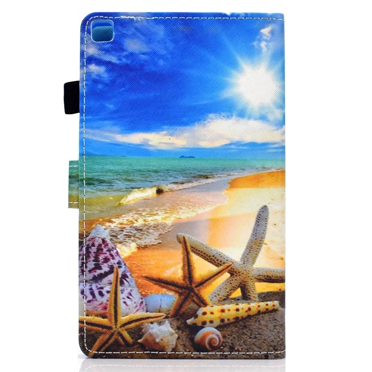 Custodia per Tablet in Pelle per Samsung Galaxy Tab A7 Lite T220 / T225 - Starfish, con Motivo a Stampa