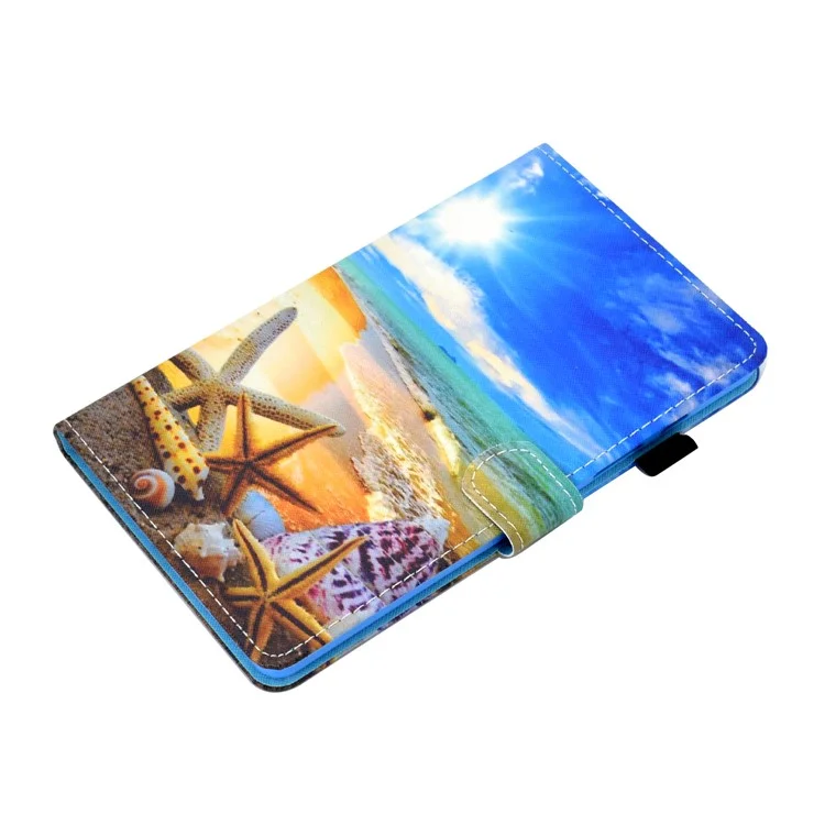 Custodia per Tablet in Pelle per Samsung Galaxy Tab A7 Lite T220 / T225 - Starfish, con Motivo a Stampa