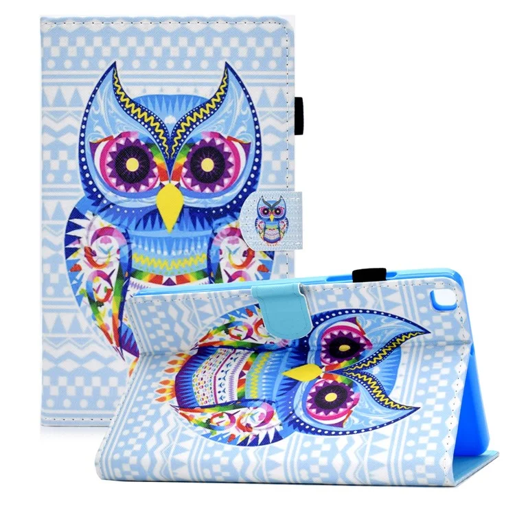 Pattern Printing Design Leather Full Protection Tablet Case for Samsung Galaxy Tab A7 Lite T220 / T225 - Colorful Owl