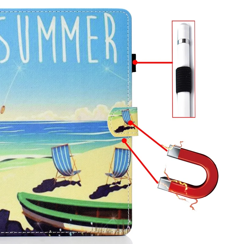 Pattern Printing Design Leather Full Protection Tablet Case for Samsung Galaxy Tab A7 Lite T220 / T225 - Summer