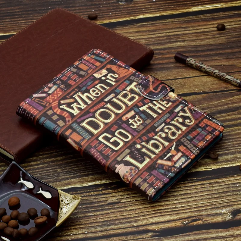 Pattern Printing Design Leather Full Protection Tablet Case for Samsung Galaxy Tab A7 Lite T220 / T225 - Books